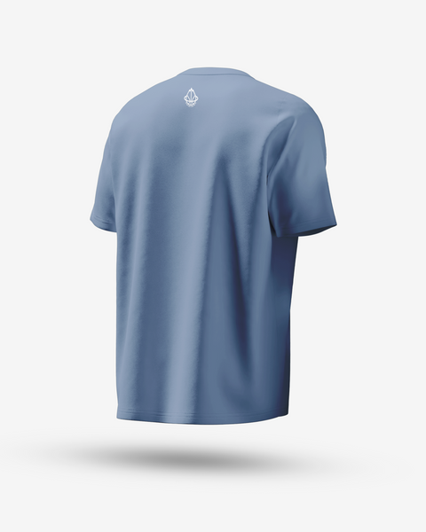 LEGENDS UNIVERSITY ACID WASH TEE BLUE