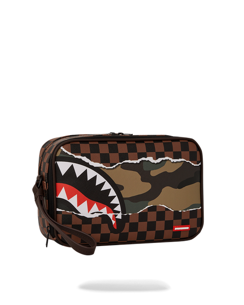 SPRAYGROUND TEAR IT UP CHECK CAMO TOILETRY