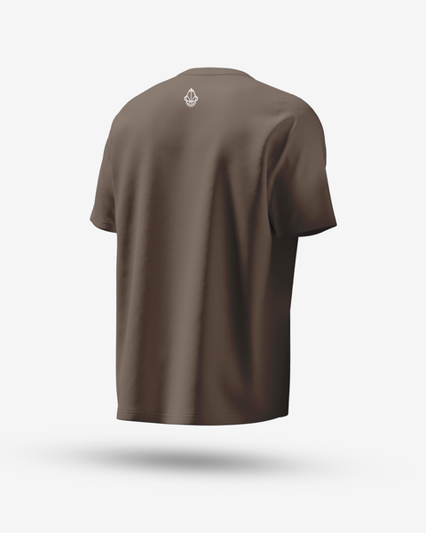 LEGENDS UNIVERSITY ACID WASH TEE BROWN