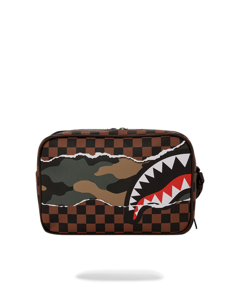 SPRAYGROUND TEAR IT UP CHECK CAMO TOILETRY