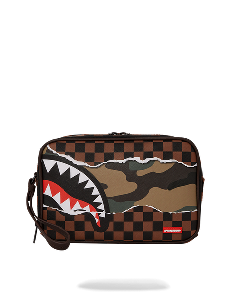 SPRAYGROUND TEAR IT UP CHECK CAMO TOILETRY