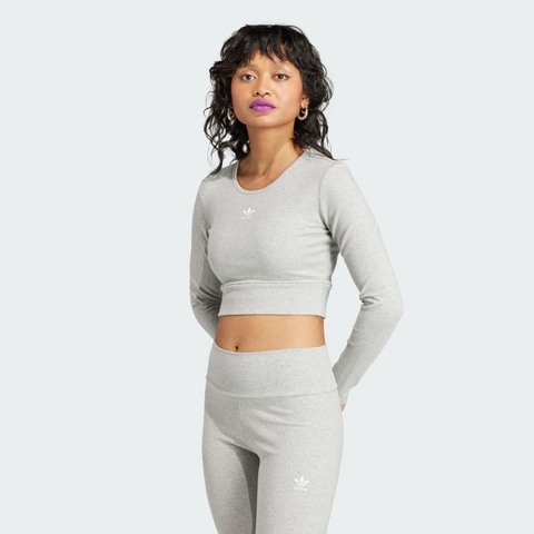 ESSENTIALS RIB LONG SLEEVE TEE (W)