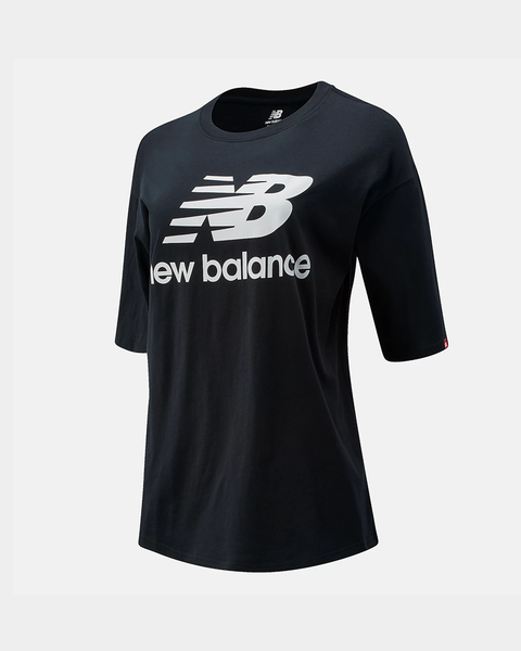 NEW BALANCE ESS STACKED  LOGO TEE(W)